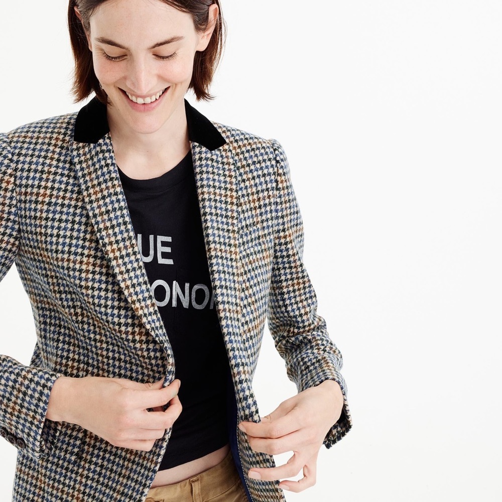 👀 ISO J Crew Dover Blazer Houndstooth Sz 6